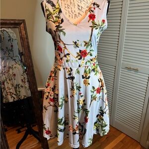 Floral V-Neck Midi Dress